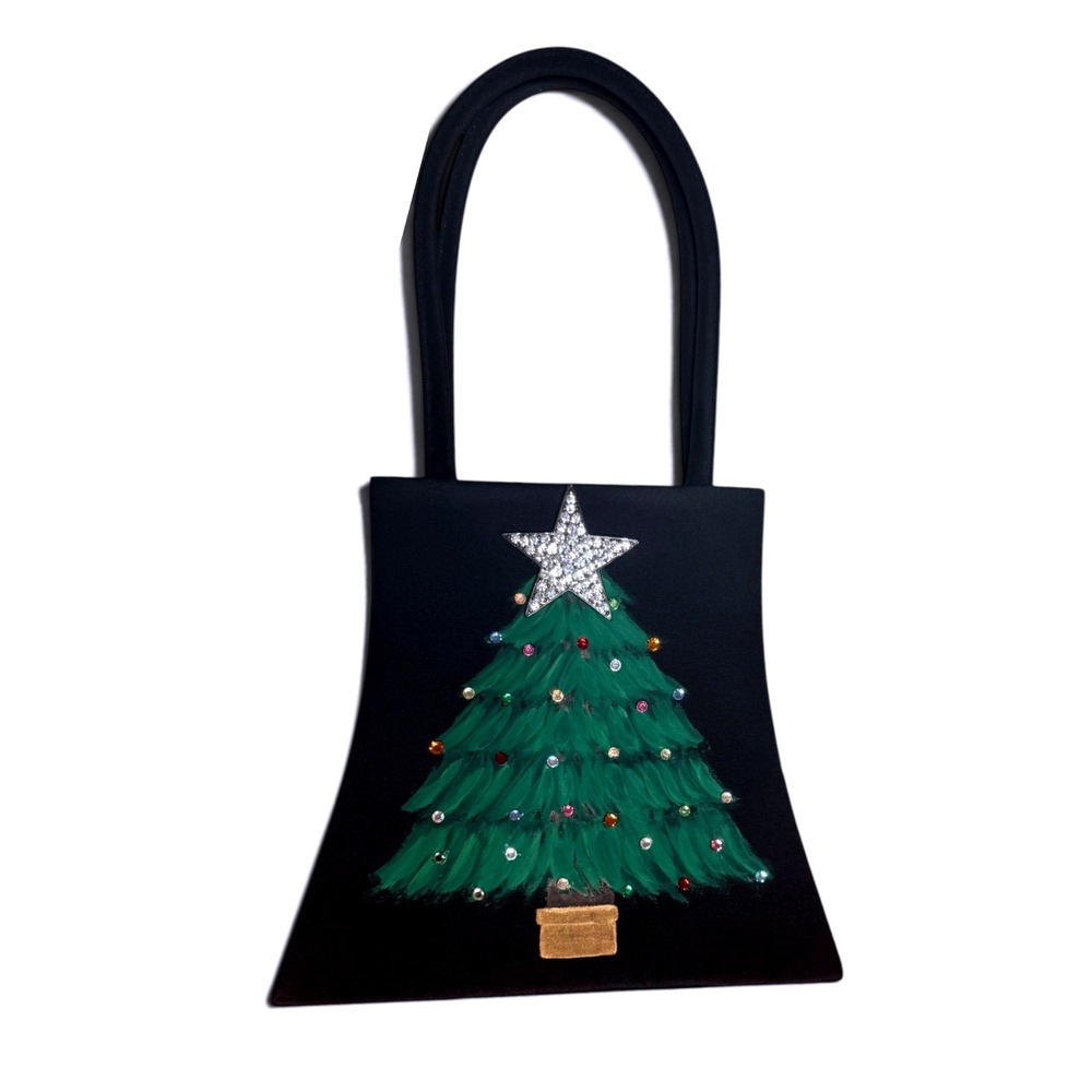 Christmas Tree Evening Bag Rhinestone Star NWOT